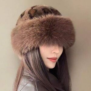 Elegant Leopard Faux Fur Hat